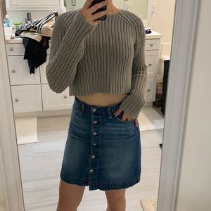 T by Alexander Wang chunky knitted sweater cropped